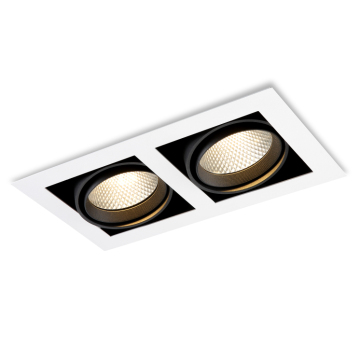 Modern Style 2x20W COB Aluminum White Indoor LED Grille Light
