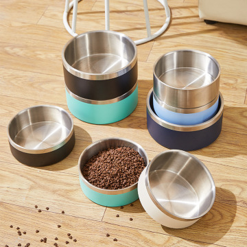Laser Engraved 64oz Stainless Steel Pet Bowl - Durable Non-Skid Double Wall Insulated