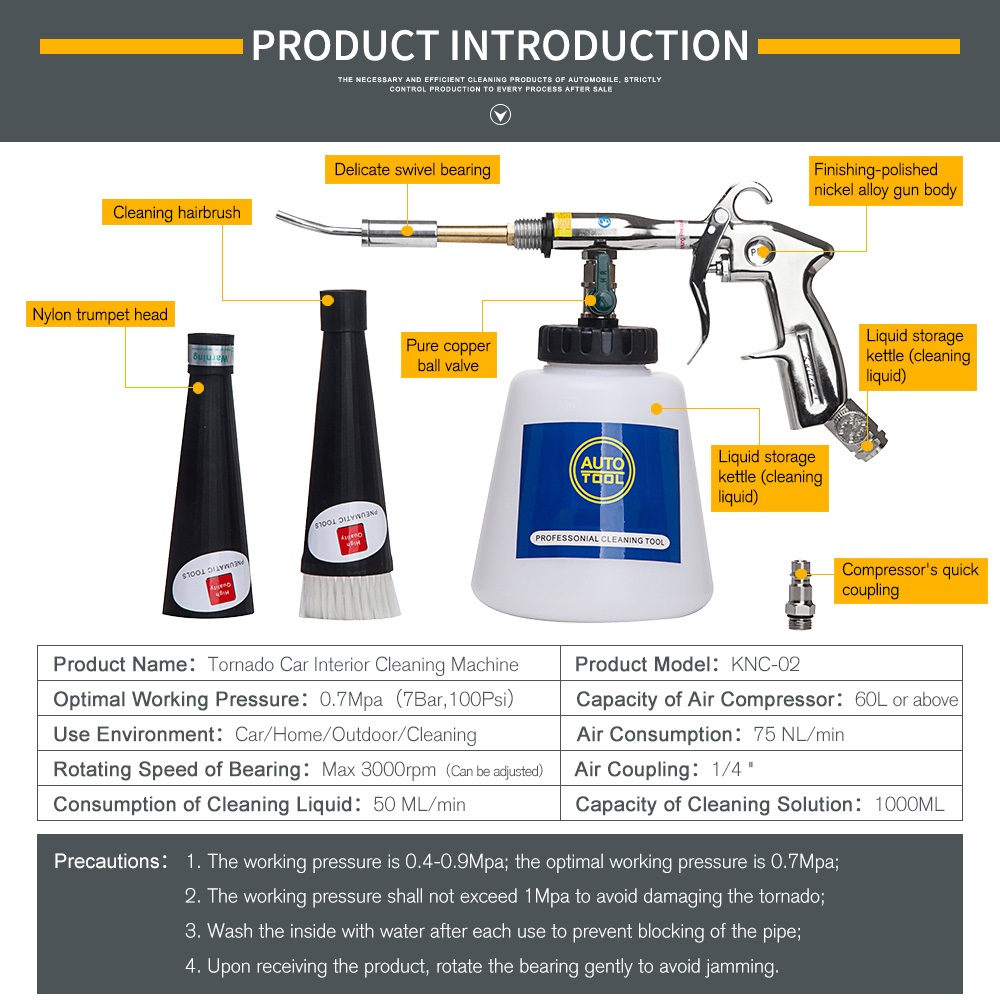 Bearing car cleaning tool gun Tornado