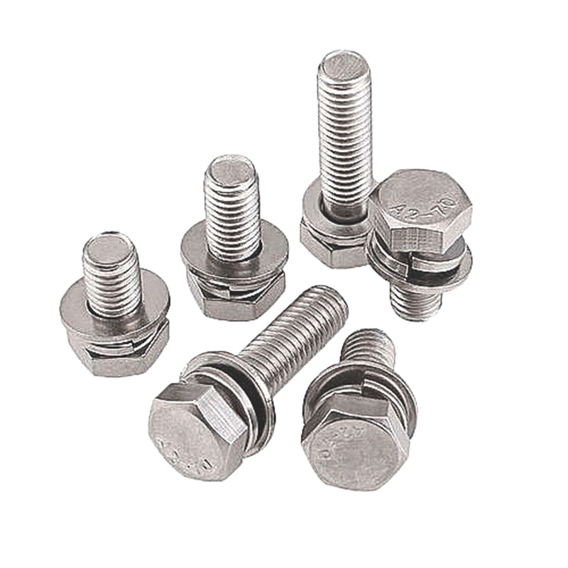 Factory 304 Stainless Steel Outer Hexagon Flat Pad Combination Bolt Connector Staples