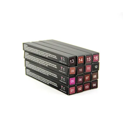 Custom Private Label Matte Black Dark Brown Lip Liner Kit - High Pigment OEM Lip Pencil Manufacturer