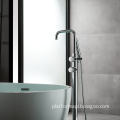 Energy-Saving Brass Chrome Waterfall Square Floor-Mounted Free-Standing Bath Tub Faucet and Shower Set