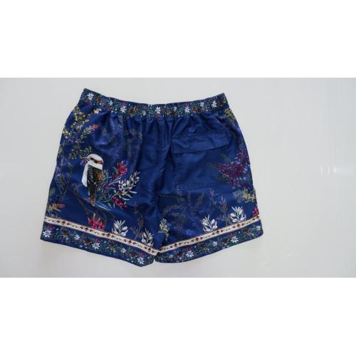 Country Road Cotton Beach Pant Navy blue men's beach shorts in vintage print Manufactory