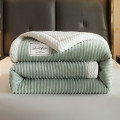 New three-layer quilted fleece blanket fruit green