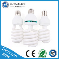 8000 hours 2700k 6500k T2 T3 T4 t6 fluorescent lighting fixture lamp base B22 E27 energy saving bulb / compact fluorescent lamp