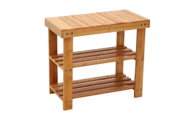 Multifunctional natural bamboo made shoes rack & shoes-changing bench