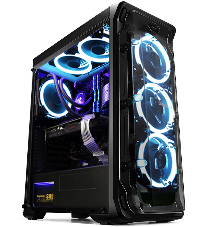 LUX large computer case desktop air-cooled water-cooled full side through ATX mid-tower dust-proof gaming case