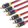 Stereo -Audiokabel 24K Gold plattiert RCA -Kabel