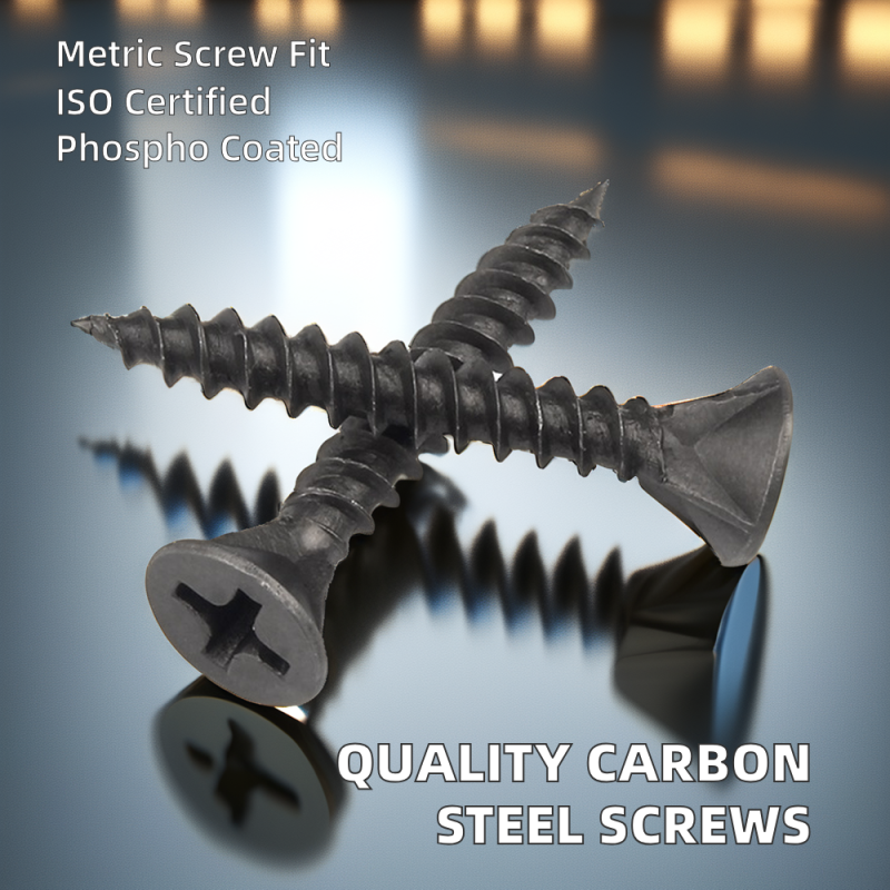 High Quality M3.5M4 Titanium Plastic Self-Tapping Screws Iron Gray Phosphorus Wallboard Nail Cross Countersunk Head Four ISO