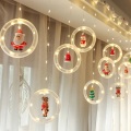 Luzes de cordas LED de cortina de Feliz Natal USB