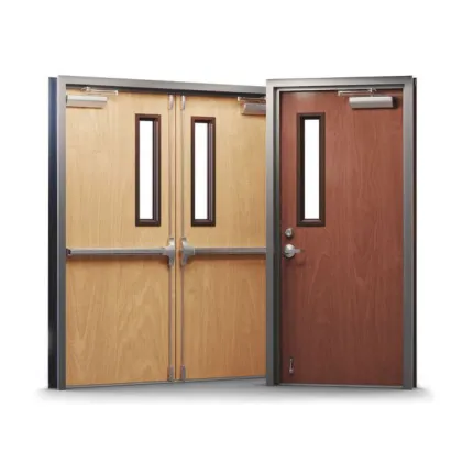 High Grade Fire Resistant Steel Fire Door with Glass Window