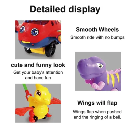 Plastic Cartoon Dinosaur Airplane Design Hand Pull Walker Toys for Children