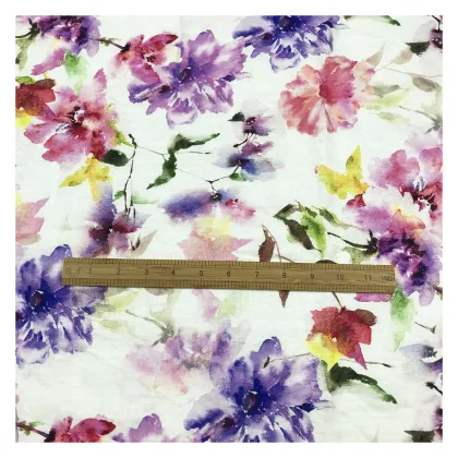 Custom Digital Printing Stonewash Flora Fabric