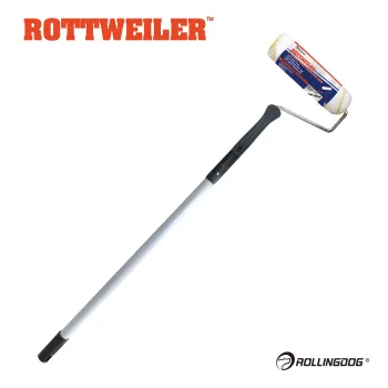 ROLLINGDOG 9 inch 0.7-1.2m Polyester Refillable Seamless Non Drip Paint Roller Telescoping Handle Extension Pole