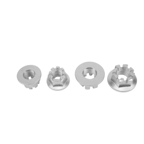 Шестигранная шлицевая гайка с торцевой поверхностью фланца