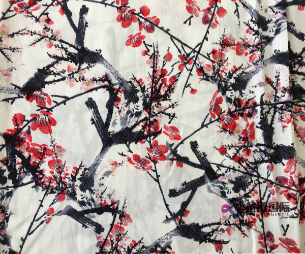 Flower Pattern Rayon Printed Fabric