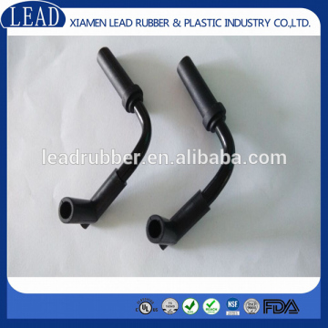 customized black color extrusion+compression rubber curved pipe