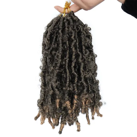 Wholesale Price Synthetic Butterfly Locs Hair Pre Looped Black Color Distressed Locs Crochet Hair Dread Hard Butterfly Locs Hair