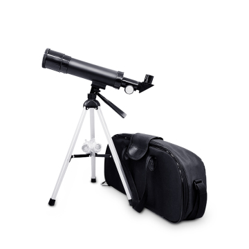 Langlebiges Kinderwissenschaftsspielzeug: 50 mm monokulares refraktierendes astronomisches Teleskop mit Rucksack und Stativ
