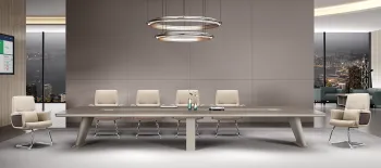 Modern Large Panel Conference Table for Executive Meetings