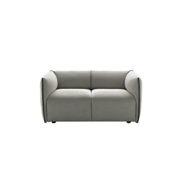 Compact Contemporary Grey Fabric Contract Double Sofa