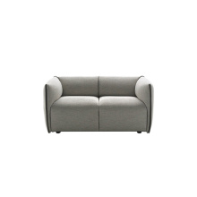 Kompakter zeitgenössischer grauer Stoffvertrag Doppel-Sofa