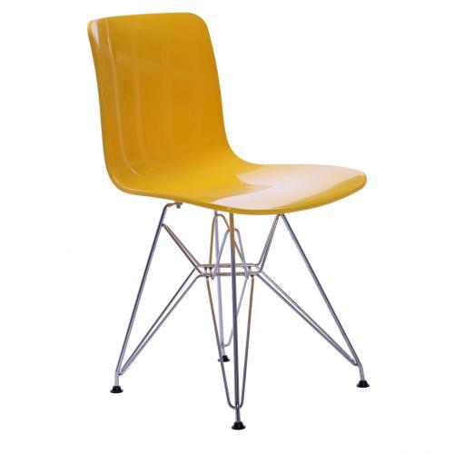 Popular living room plastic dining chair iron base