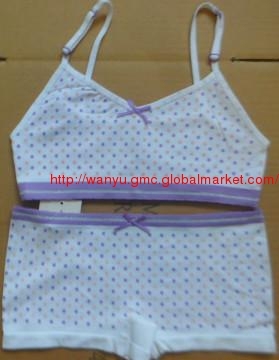 seamless bra and panty set with dot printing