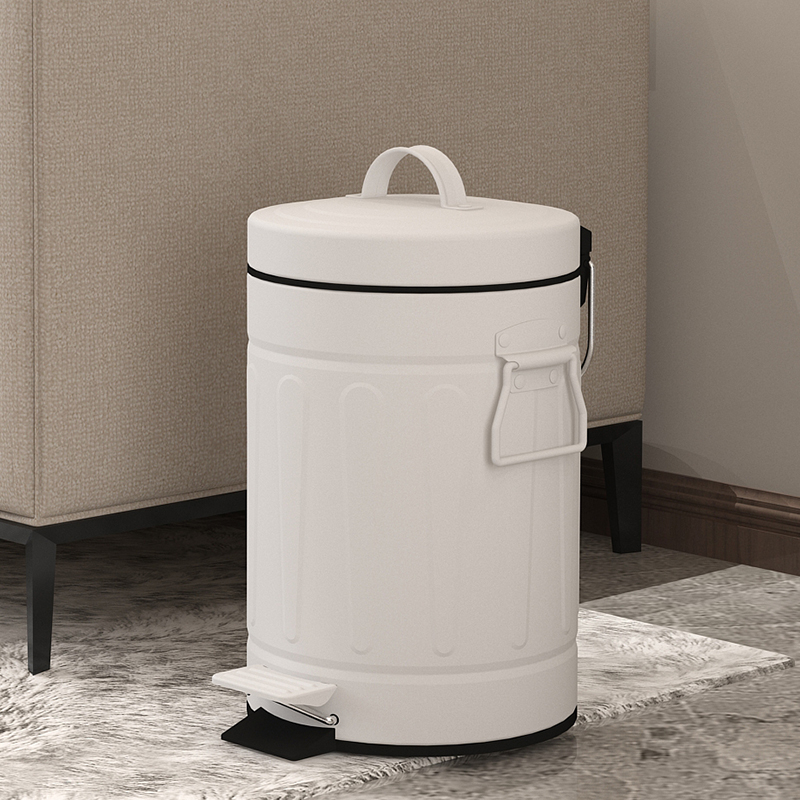 white coating trash can