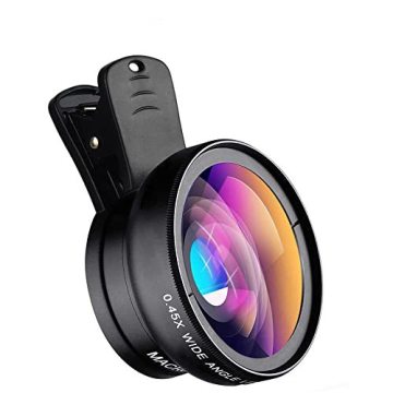 Universal Phone Lens Kit: 0.45x Wide Angle + 12.5x Macro Lens for iPhone & Android
