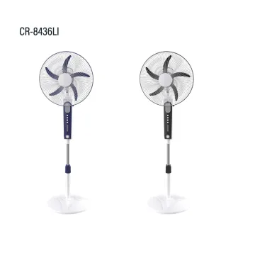 16 Inch Lithium Battery Electric Fan with 8 Hours Timer Function, Solar Chargeable Standing Fan
