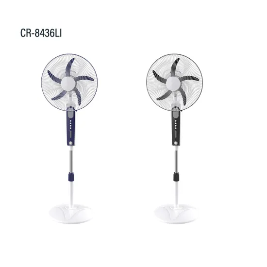 16 Inch Lithium Battery Electric Fan with 8 Hours Timer Function, Solar Chargeable Standing Fan