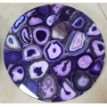 mesa auxiliar de piedra semipreciosa de ágata púrpura