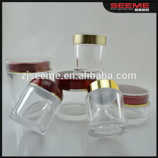 empty clear 300ml acrylic containers round screw cap clear jars