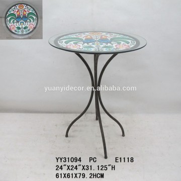 metal round coffee table for indoor and outdoor