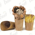 Papel de takeaway descartável Fritas Fries Scoop Cup