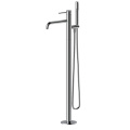 Black Soaker Freestanding Floor Mount Tub Faucet