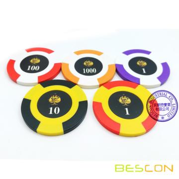 Bescon High Quality Two Tone Tournament Clay Poker Chips