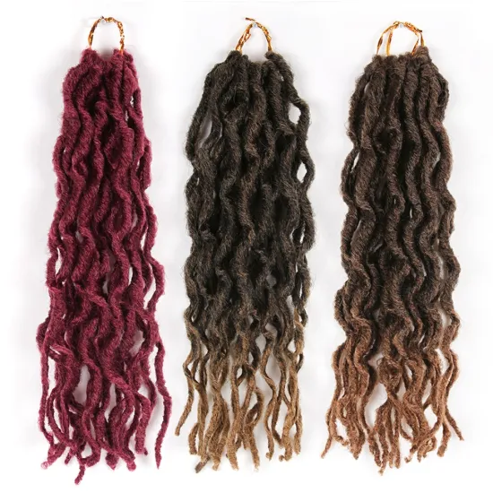 AliLeader Wholesale Cheap Curly Synthetic Crochet Hair Nu Faux Locs Hair Extensions Wavy Faux Locs For Women