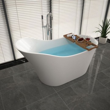 Modern 1.7m Acrylic Freestanding Bath Tub with Optional LED Light and Whirlpool