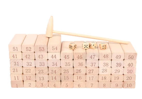 educational stacking blocks wooden tumbling tower game toy