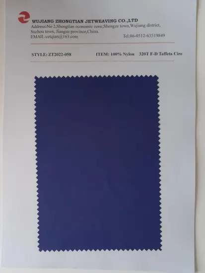 100% Nylon 320T F-D Taffeta Cire