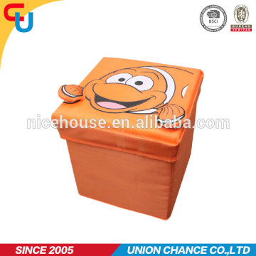 Foldable kids clownfish design cartoon box foot stool