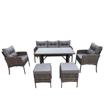 Прочный алюминиевый садовый стул и 8-местный стол