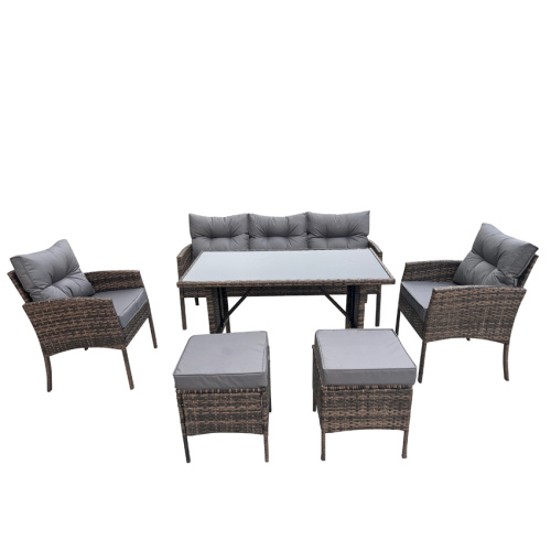 Прочный алюминиевый садовый стул и 8-местный стол