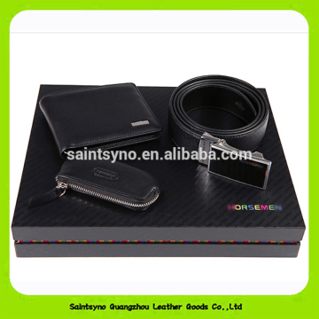 Promotional luxury leather wallet gift sets for men 15027