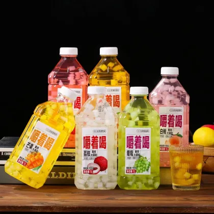 Fruit drinks with large fruit grains