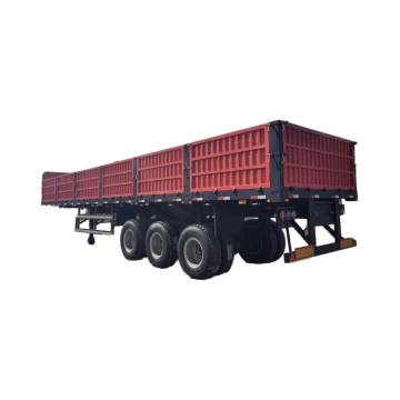 3-Axle Flatbed Semi Trailer with Enclosed Pickup Side Wall Drop Side Board