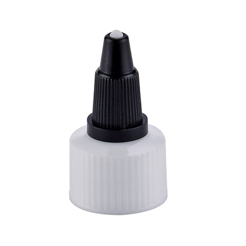 20/410 24/410 28/410 Tapa superior de bloqueo de torcedor negro de plástico para botella cosmética