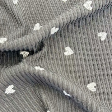 Gebürsteter Rippenstoff aus gebürstetem Polyester mit goldenem Herz für Mädchen